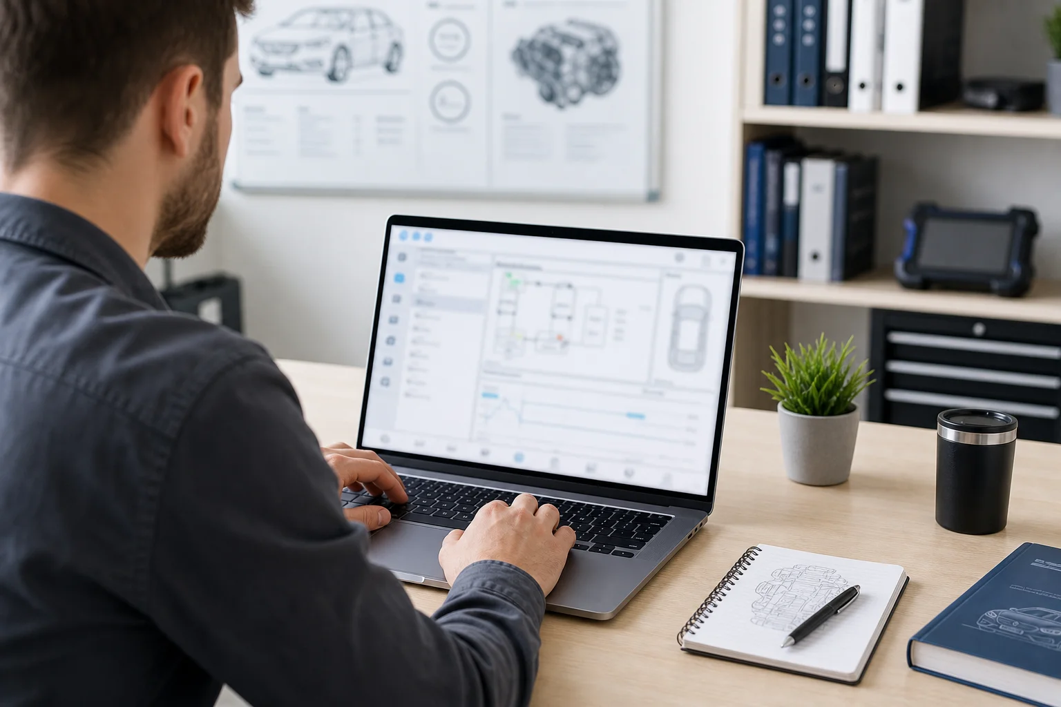 Laptop mit Lernmodulen